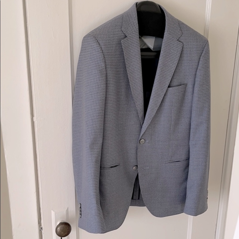Hugo Boss Baby Blue Check Sportcoat Italian-made